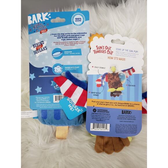 NEW LOT Bark Box Regal The Eagle Dog Toy CRAZY CRINKLE squeak 4th july american - Picture 5 of 6